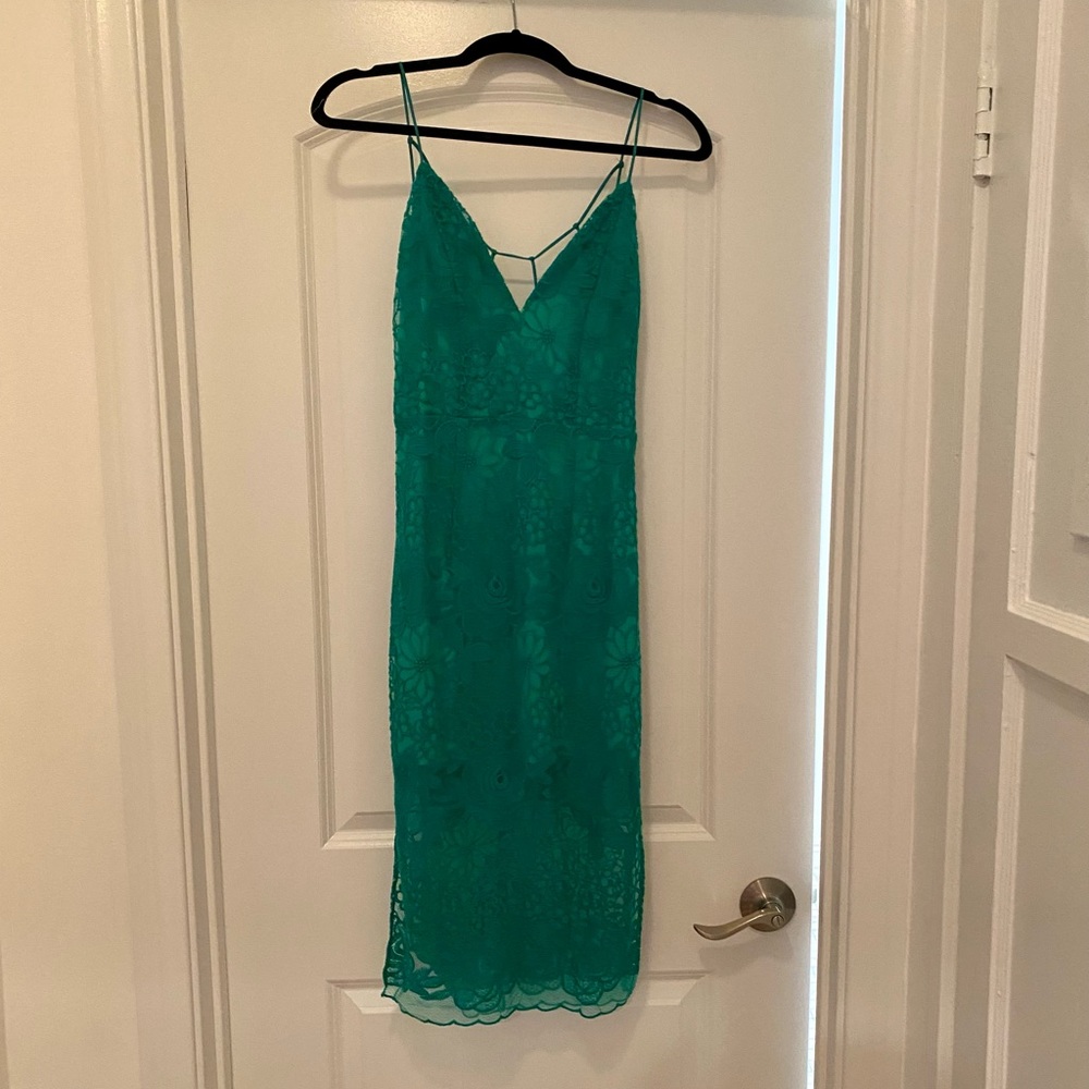 NBD Green Lace Satisfaction Dress